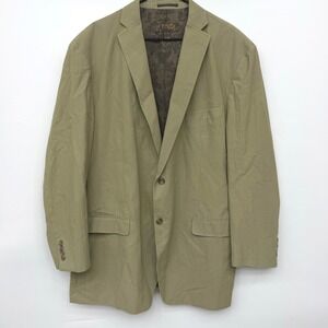 Blue Generation Men 2XLT Khaki Cotton Nylon Two Button Blazer Jacket Tan Paisley